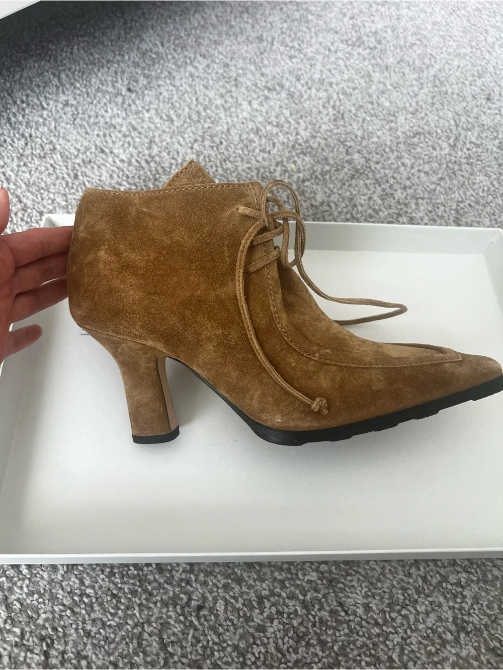 Burberry Brown Suede Chelsea Boots with Blue Logo Sole
